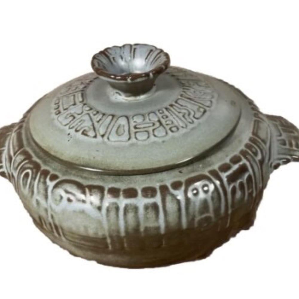 Vintage Frankoma Mayan Aztec Casserole dish
